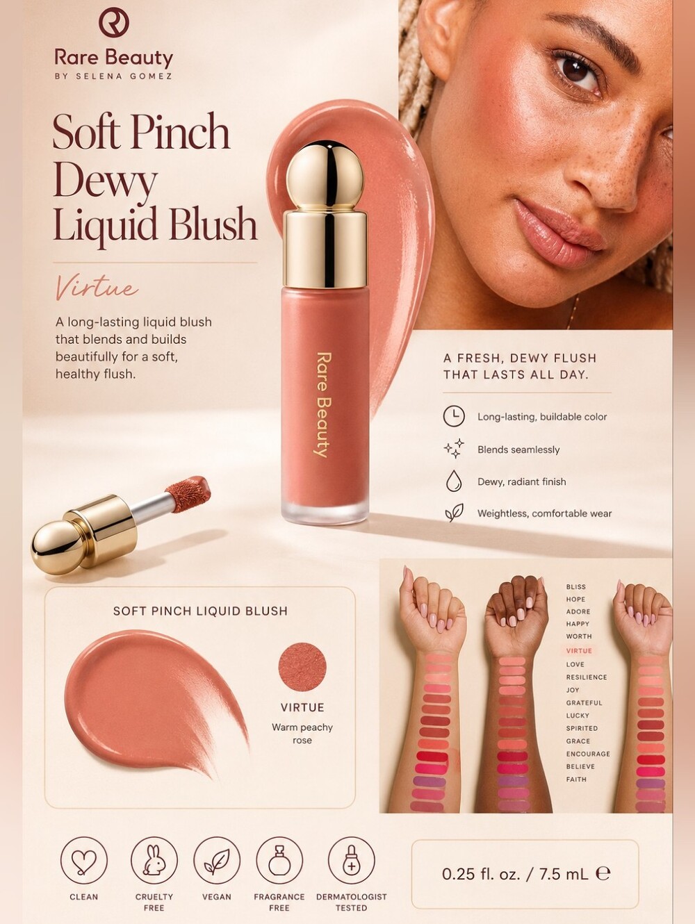 Rare Beauty Soft Pinch Dewy Liquid Blush – Virtue